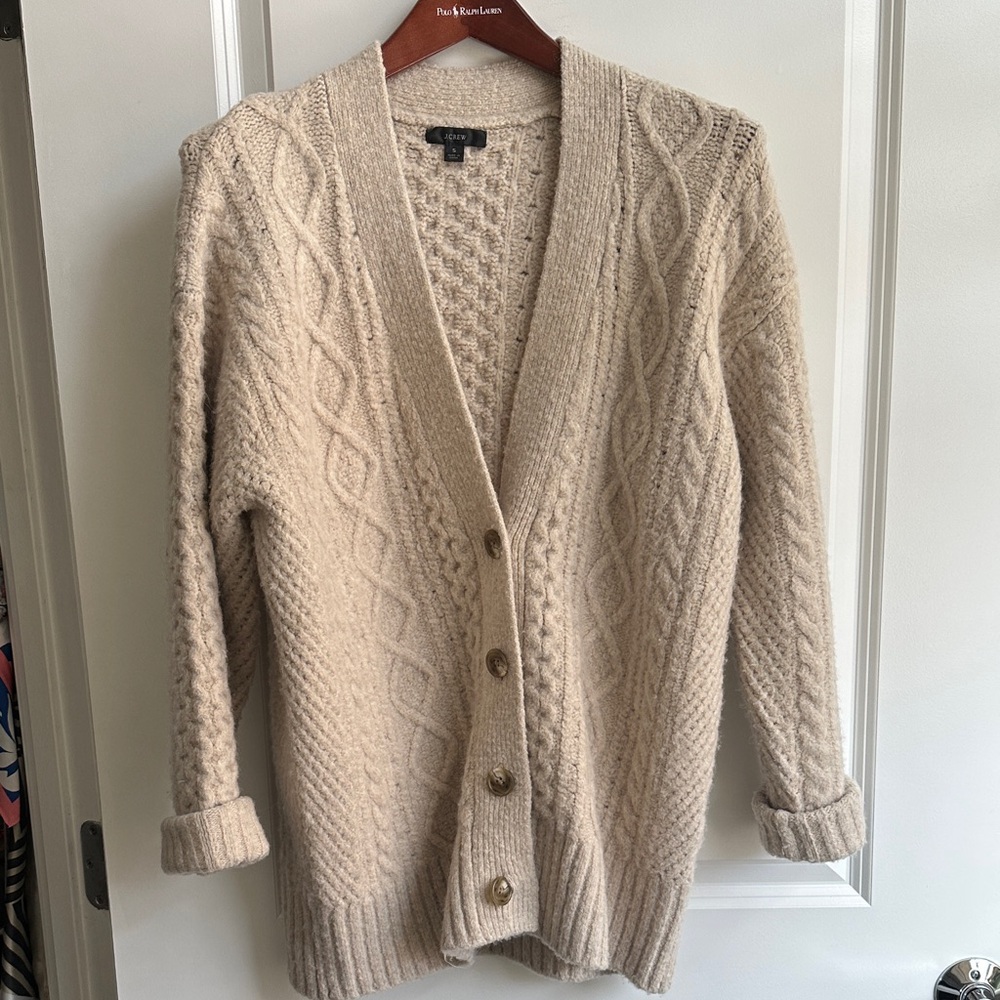 JCrew Cable Knit Cardigan Sweater S